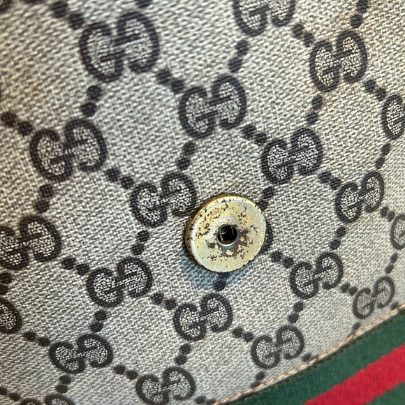 Authentic Gucci Sherry collection logo stripe shoulder bag with adjustable strap - Picture 7 of 16